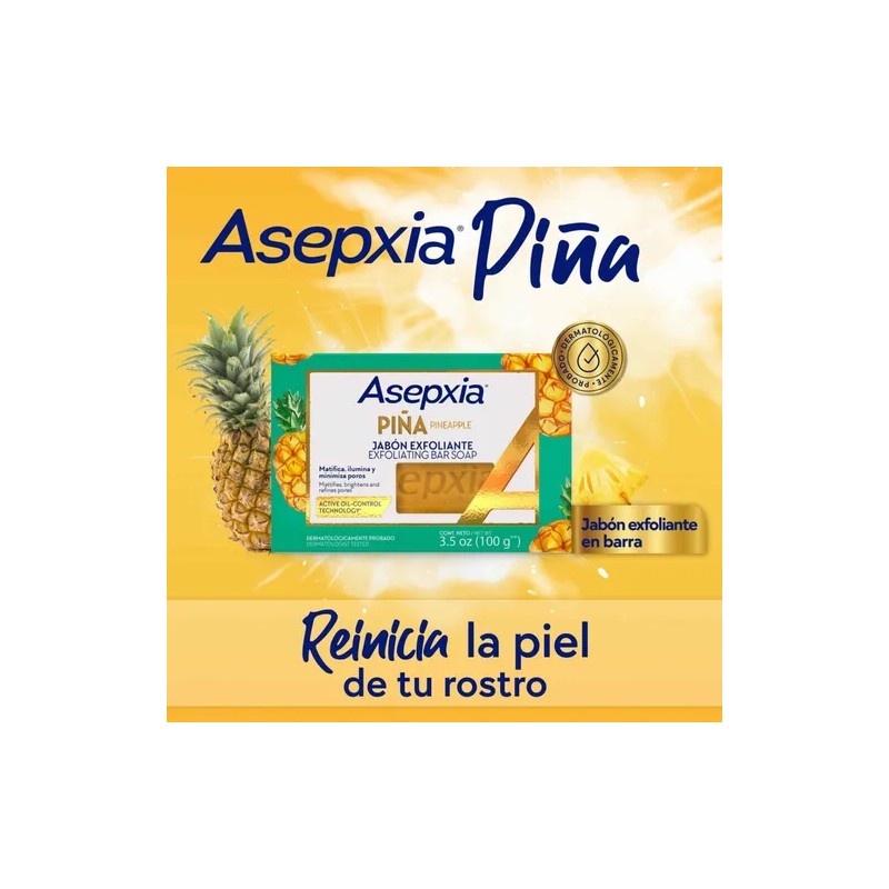 Jabón Exfoliante En Barra Asepxia Piña 100 Gramos