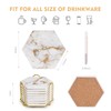 Gold Coasters,Marble Coaster Set for Table Protection,8 Pcs Drink Coasters