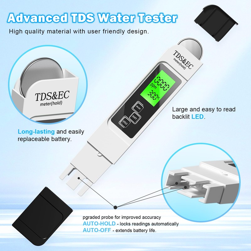 Water Testing Kits for Drinking Water- 4 in 1 TDS