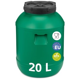 Garronda Wide-Neck Barrel 20 Litre Plastic Container with Lid GD-0142