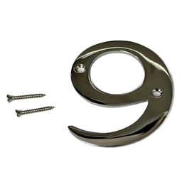 3 Inch Polished Chrome Screw-On Number 9 – Door Numeral for House, Gate, or Address Signs
