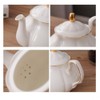fanquare 15 Pieces Simple White English Ceramic Tea Sets,Tea Pot,Bone