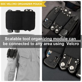 Tactical Modular Organiser, EDC Elastic Organiser Holder, EDC Insert Pouch Panel Hook Backed Accessory Holder, EDC Organiser Attachment for Backpack, Tactical Vest, EDC Bag (M)