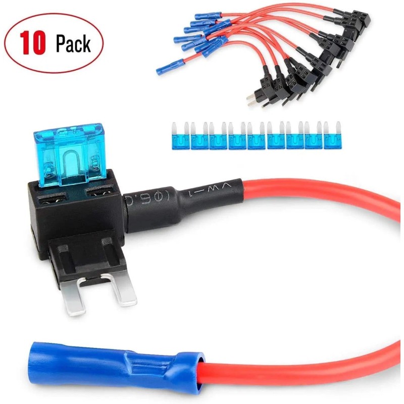 Nilight 120Pcs Mini Blade Fuse and 10Pcs Add-A-Circuit Fuse Holder