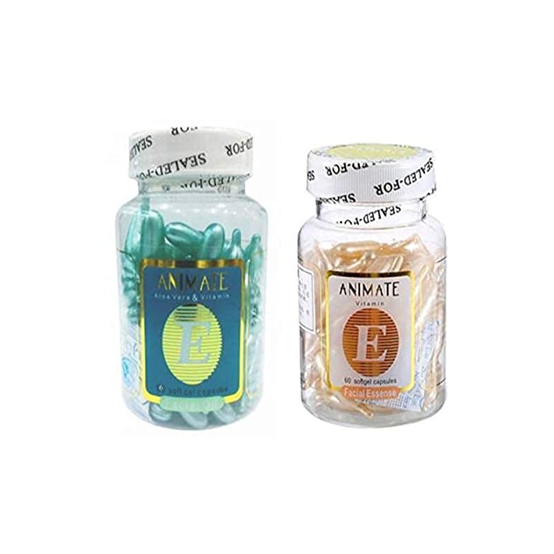 Animate Aloe Vera And Vitamin E Capsules Facial Oil Combo