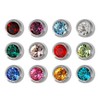 12 Pairs Studex Birthstones Mini 2mm Stainless Steel Bezel Setting