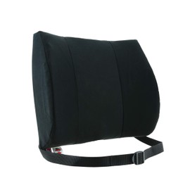 Core Products Sitback Rest Cushion Lumbar Support for Lower Back & Office Chair, Adjustable Strap Contoured Foam, Black - 13" x 14" x 5", Made in The USA