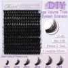 KLHYIT 200D 속눈썹 클러스터 12-20mm 두꺼운 볼륨 224pcs 밍크 인조