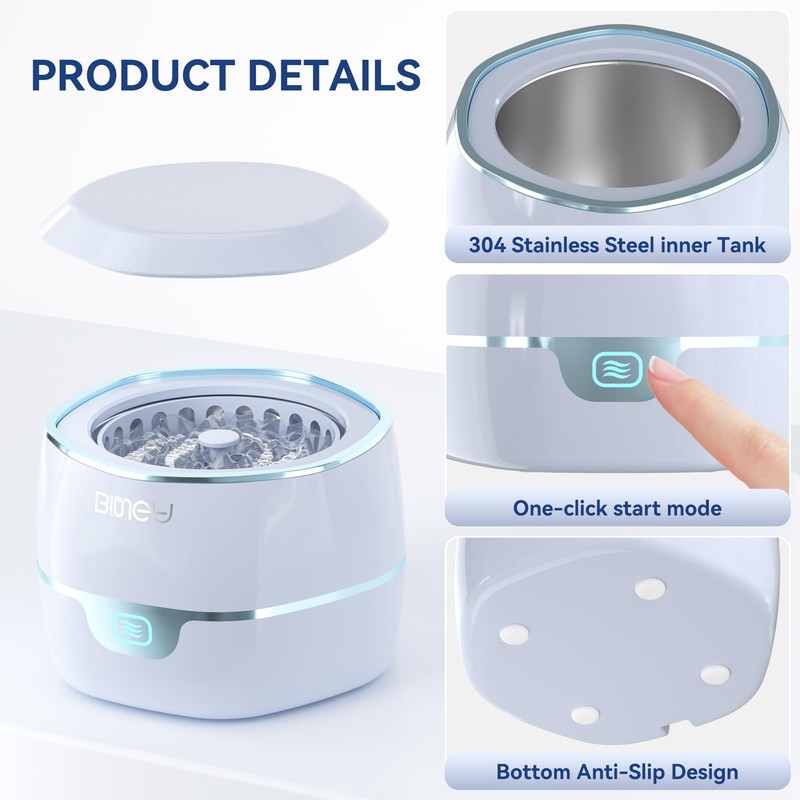 Ultrasonic Retention Cleaner,45kHzRetainer Cleaner Machine for Denture, Mouth Guard, Night