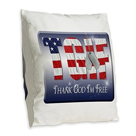 Truly Teague Burlap Throw Pillow Thank God I'm Free