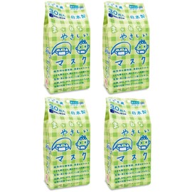 Biho Masks, 30 Pieces x 4 Pure White Gentle Masks for Kids, Individually Packaged, Made in Japan, Disposable Non-woven Mask, Soft Flat Rubber That Won't Hurt Your Ears, Soft Fabric Interior, For Elementary School Students