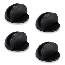 Thatyro 4 Stück Halbkuppel-Bodentürstopper ohne Bohren, selbstklebender Edelstahl-Türstopper, halbe Kuppel-Bodenstoßstange, Wandschutz für Wohnzimmer, Büro (schwarz)