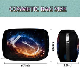 BENGRONGAE Space America Football Makeup Bag Zipper Pouch Travel Cosmetic Organizer for Women Sport Football Travel Toiletry Bag Waterproof Shaving Bag for Men Travel Toiletries