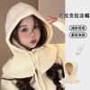 Women's Winter Warm Knitted Balaclava Hat and Scarf Warm Thick Beige + Average Size 3ea