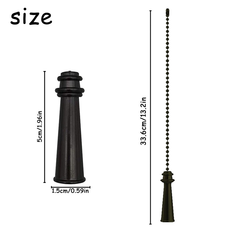 AYNKH 2 Pcs Black Retro Pull Cord Handle, Lighthouse-Shaped Cord