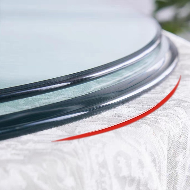 TesNus 18" Clear Round Glass Table Top, 1/4" Thick Tempered