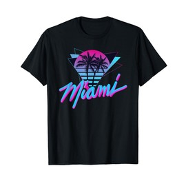 Miami - Palm Trees - Vaperwave Synthwave 80s Style Retro T-Shirt