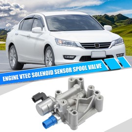 X AUTOHAUX Engine Variable Valve Timing VVT Solenoid with Sensor Gasket for Honda Accord Civic CRV Crosstour for Acura ILX TSX VTEC Solenoid Sensor Spool Valve 15811-R40-A01