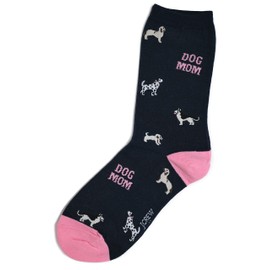 J.Crew Mercantile Women's One Size Trouser Socks (1 Pair, Antique Navy Dog Mom)