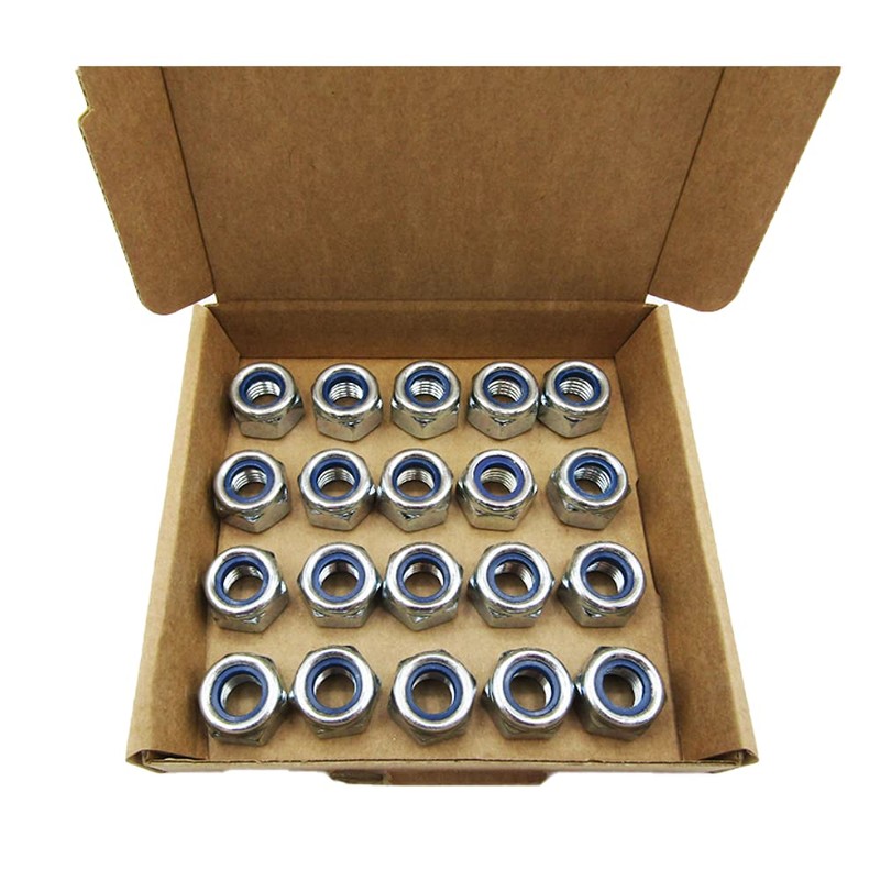 M10 Nyloc Steel Nuts, 10mm Self Locking Nuts with Nylon