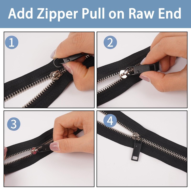 Deoward Zipper Pull Replacement Metal Zipper Handle Mend Fixer Zipper