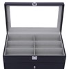 YIYIBYUS Glasses Box,4 Layers 24 Slots Glasses Display Case Storage