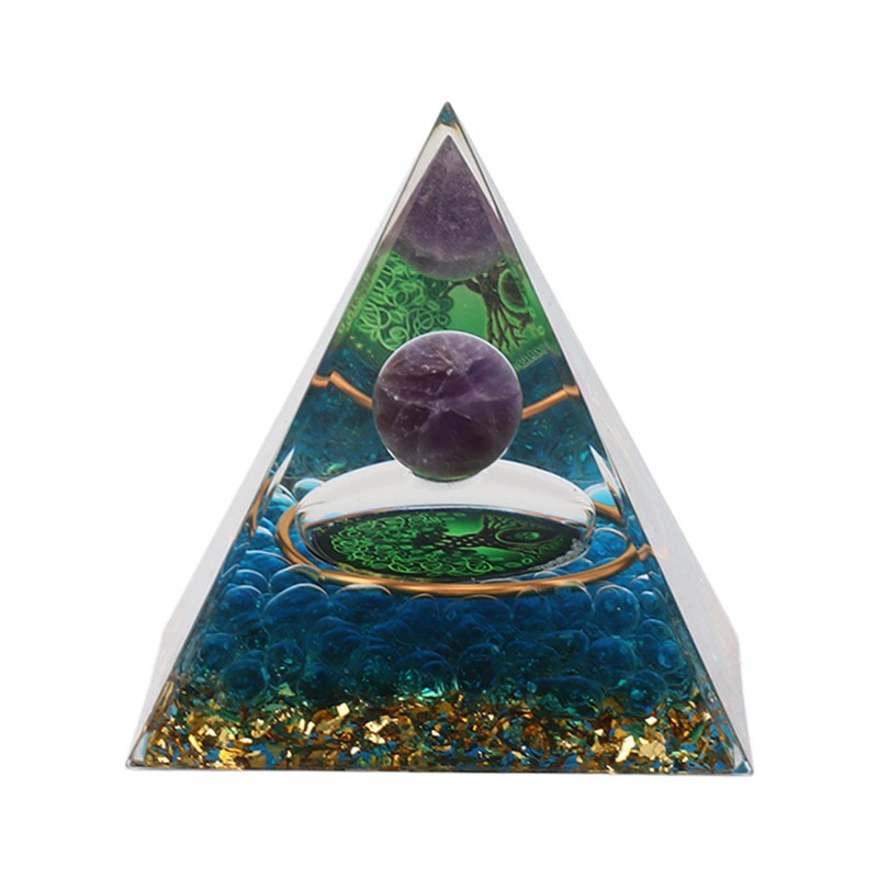 Crystal Pyramid 6CM Epoxy Positive Energy Generator Pyramid for Stress