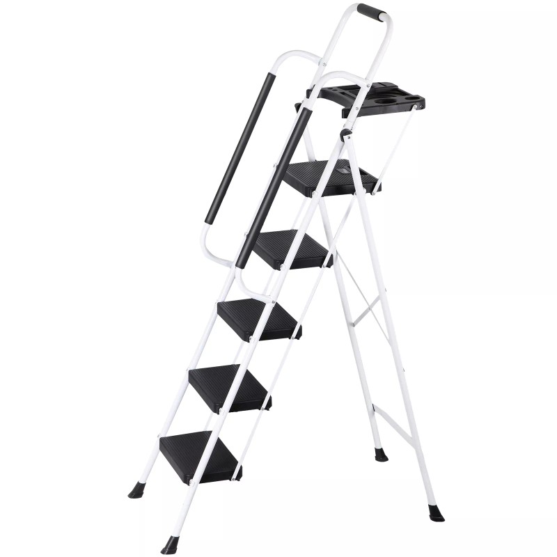 SEGAWE 5 Step Ladder Folding Step Stool for Adults w/