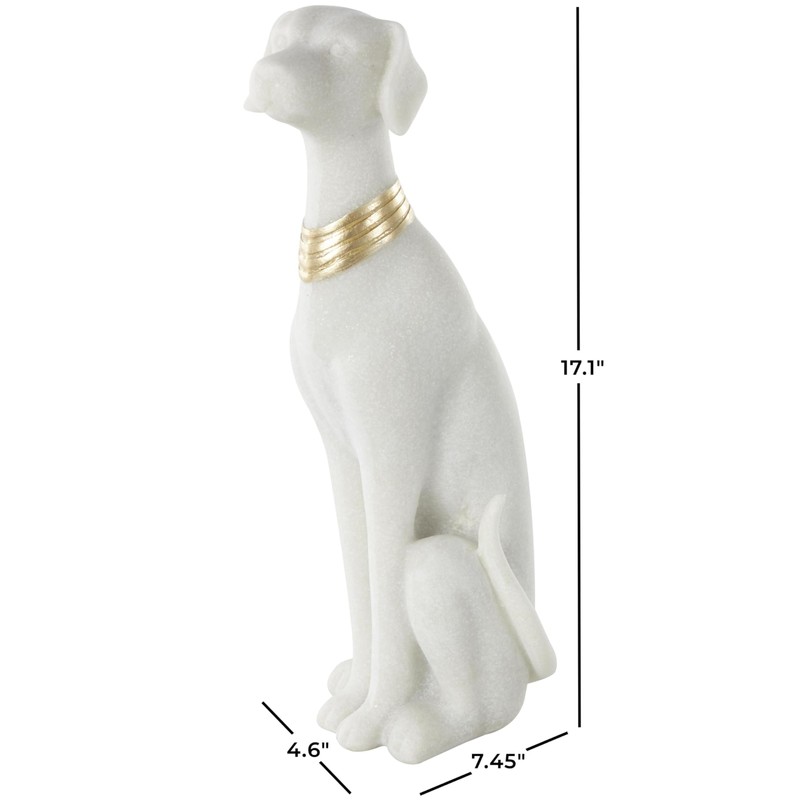 Deco 79 Polystone Dog Decorative Sculpture Sitting Home Decor Statue