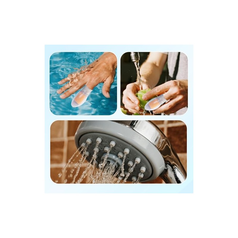 4-Pack Reusable Waterproof Silicone Finger Protectors with Bandage