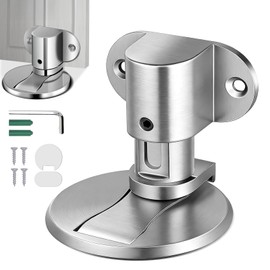 Tope de Puertas Magnético, Tope Magnético Invisible Imanes, Topes de Puerta para Montaje en Piso para Bañ para el Hogar, la Oficina, el Dormitorio (Plata)