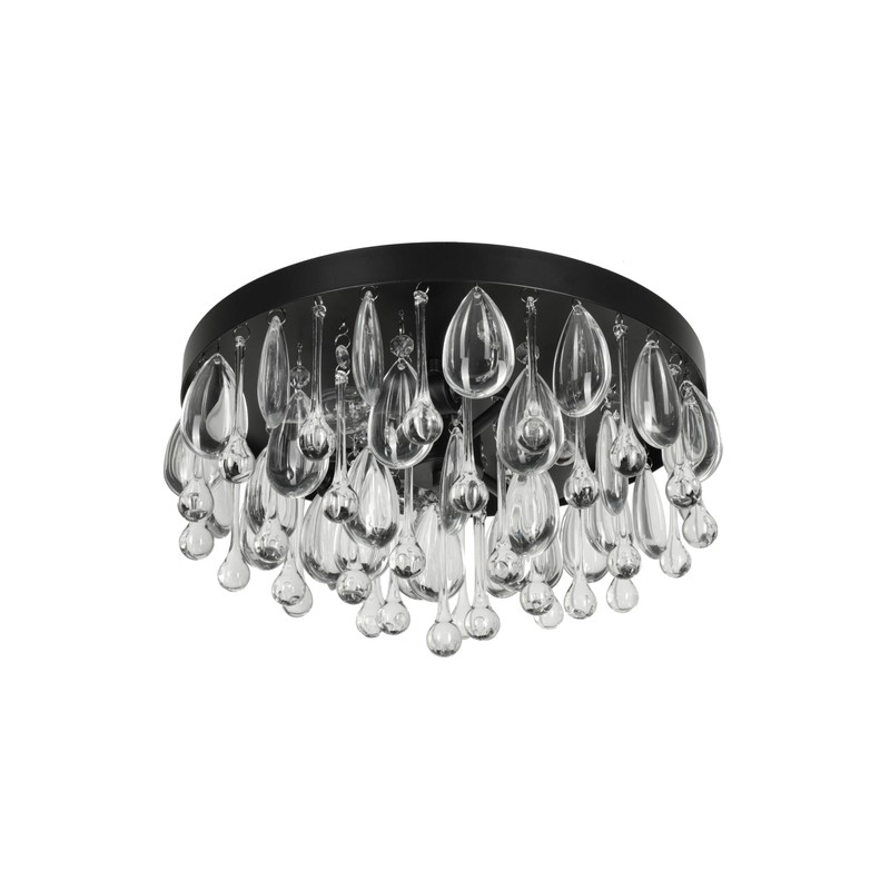 Kenroy Home Cascade 3-Light Flush Mount - Black