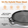 16" Laser-etched Nonstick Pizza Steel, 3-Layer Hybrid Steel Pizza Pan
