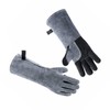 1 Pair Forge Welding Gloves High Temperature Resistant Cowhide BBQ