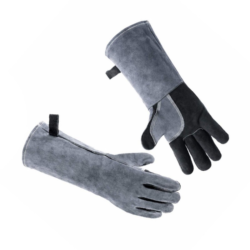 1 Pair Forge Welding Gloves High Temperature Resistant Cowhide BBQ