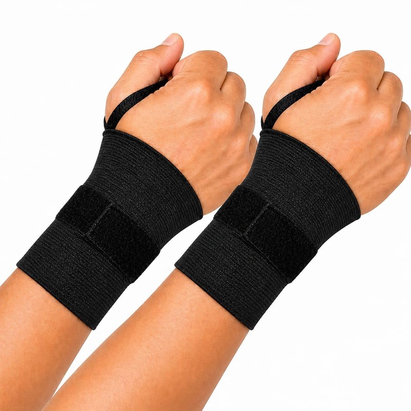 Muñequera Elástica con Dedal (Pack de 2) | Soporte de
