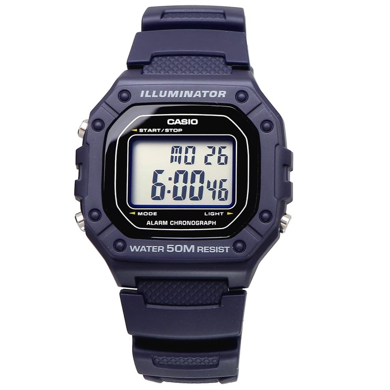 Casio Standard Digital W-218H-2A Wristwatch, Men's, Women's, Chippukashi, Petit Pla,