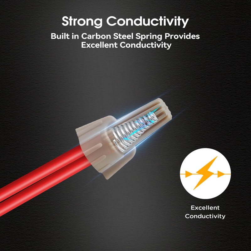 Leepenk Tan Wire Nuts Connectors P12 22-10AWG Twist Wire Caps