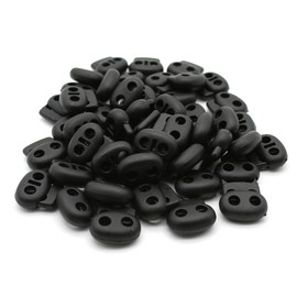 DOJA Barcelona Cord Locks, Black, 25 mm, Plastic Cord Closures, Cord Clamp, Elastic Cord Closure, Sports Bags, Jackets, Backpacks, Cord Lock, black