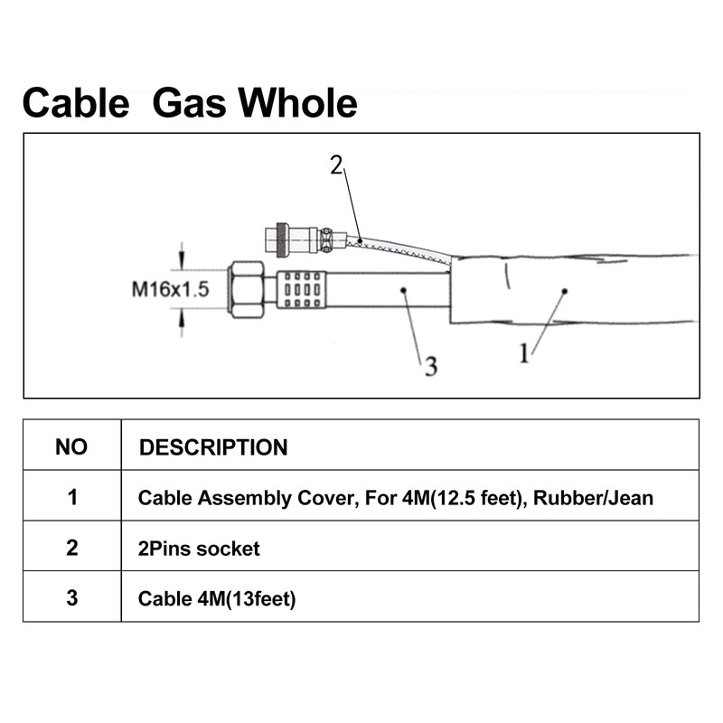 Welding Knight WP17 Air-Cooled Tig Torch With 13FT Cable Plug