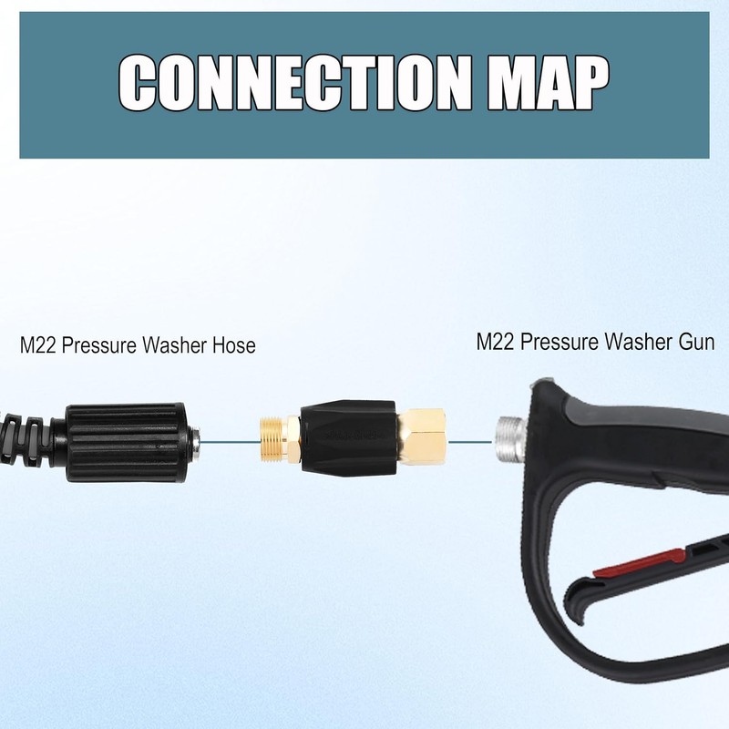 JOEJET Adjustable Pressure Washer Regulator, M22 Connector, 4000 PSI |