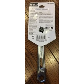 KOBALT Adjustable Wrench 8 inch - Chrome Vanadium Steel - Extra Wide Jaw 464605