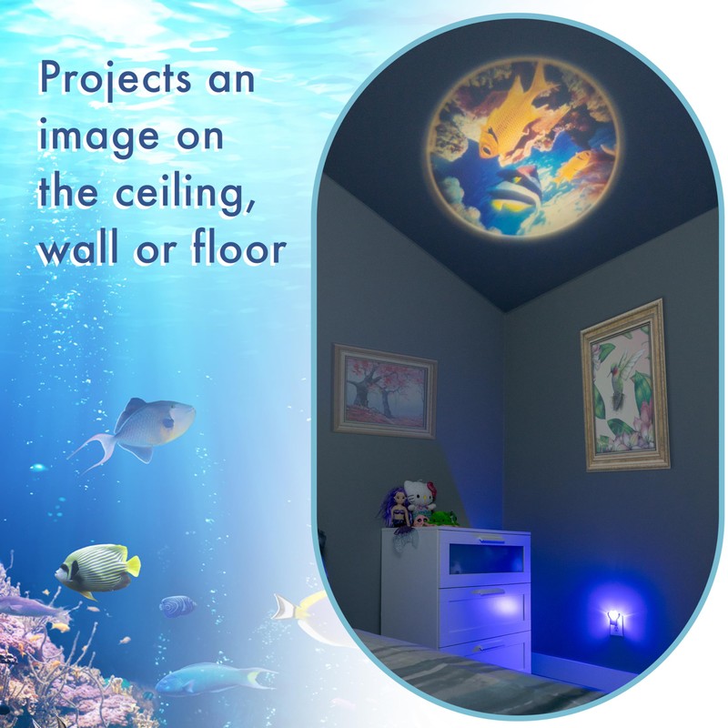 Projectables Tropical Fish LED Night Light Projector, Plug-In, Light Sensing,