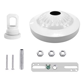 ECUDIS Light Fixture Canopy Kit, 5 Inches Diameter and 6 Feet Pendant Light Chain Includes Mounting Hardware for Chandelier or Swag Light Fixtures, Max Fixture Load of 50 Pounds (White)
