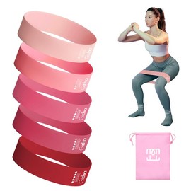 GOCHA Resistance Bands Set (5-Pack) | Fitness Loop Bands for Exercise, Gym, Yoga, Strength Training & Pull-Ups | 5 Resistance Levels - Color: Pink Set