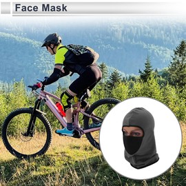 X AUTOHAUX All Inclusive Face Mask Polyester Honeycomb Face Cover Keep Warm Breathable Dark Gray 1 Pcs