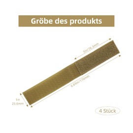 Pack of 4 Molle Velcro, Molle Velcro Adapter, Molle Velcro Patch, Molle Velcro Loop, Velcro Patch Molle, Tactical Vest Velcro Accessories, Molle System Patch for Tactical Vests, Backpacks (Khaki)