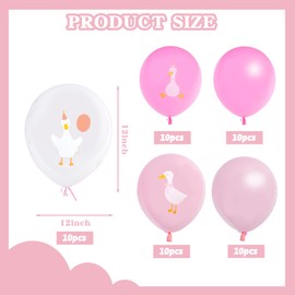 50 Pcs Pink Silly Goose Balloons for Girl's Silly Goose Birthday Decorations Goose Party Decor Silly Goose Baby Shower Decorations Farm Animal Themed Party Supplies Photo Props
