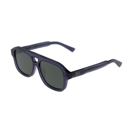 ZEALOUS Ryder Sunglasses: Premium Acetate Aviator Shades with UV400 Polarized Lenses (Transparent Blue with Bluish Black Lens)