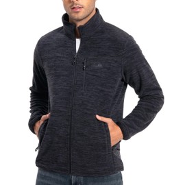 Pioneer Camp Men's Lightweight Polar Fleece Jacket Full Zip Antistatic Casual Coat Soft Warm Outwear with Zipper Pockets